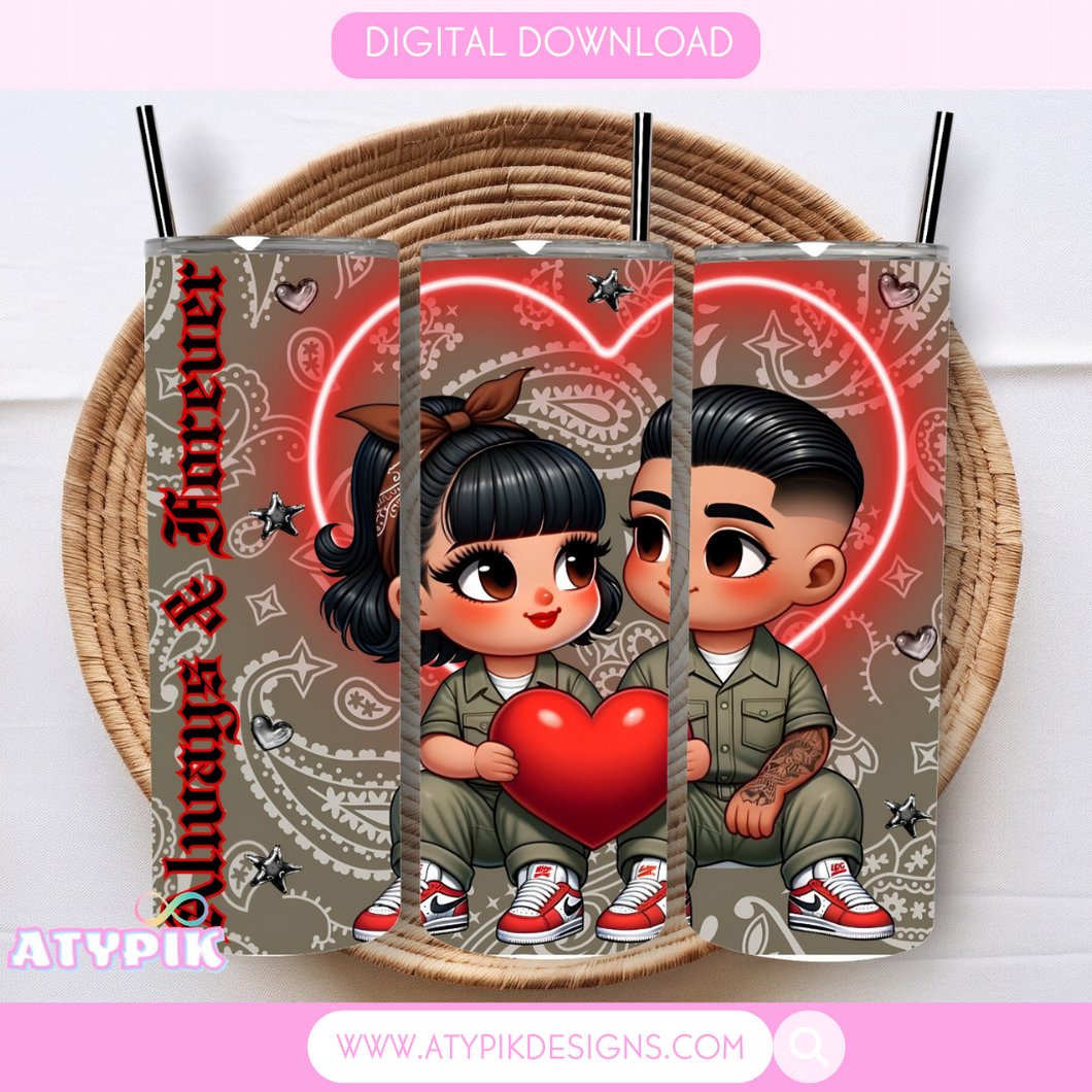 Chicanos Couple Tumbler Png