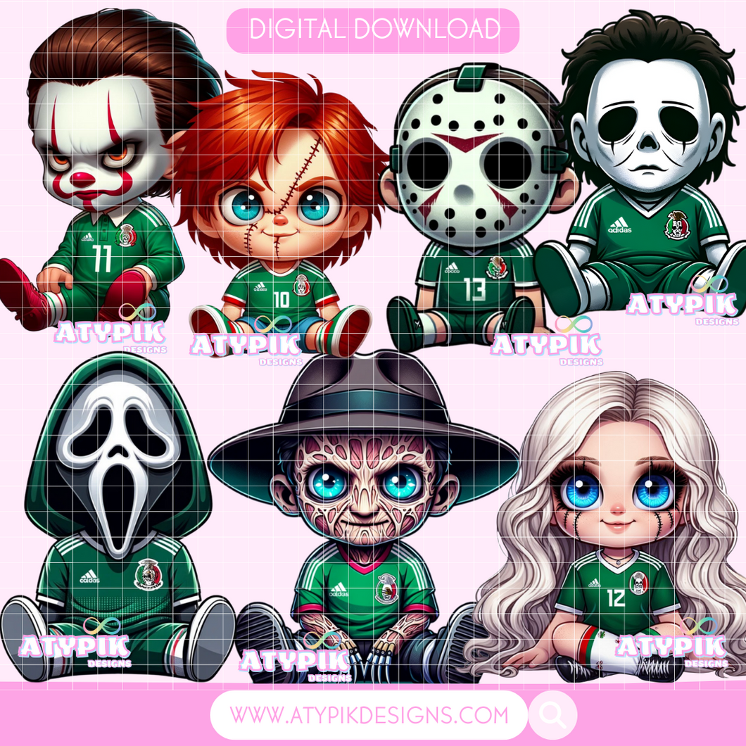 BUNDLE Mexico Fultbol Horror movies PNG