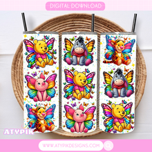 Load image into Gallery viewer, Butterfly bear and friends Tumbler PNG
