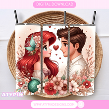 Load image into Gallery viewer, Princess mermaid and prince Tumbler PNG
